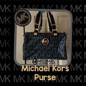 👜Michael Kors black and blue satchel purse👜